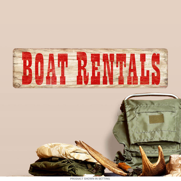 Boat Rentals Driftwood-Look Wall Decal