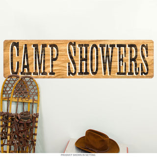 Camp Showers Rustic Wall Decal