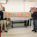 Groceries Store Wall Decal Green Wood-Look