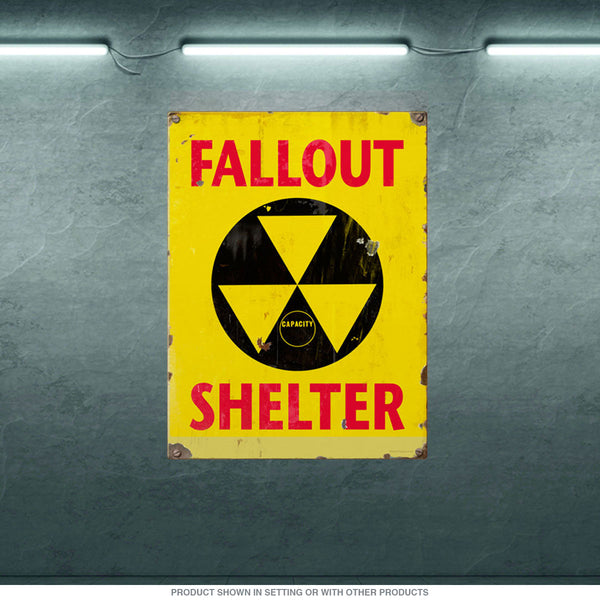Fallout Shelter Capacity Yellow Wall Decal