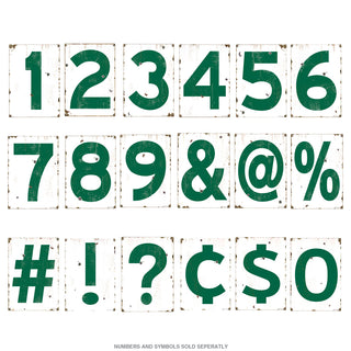 Numbers And Symbols Wall Decals Set Green