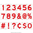 Numbers And Symbols Wall Decals Set Red