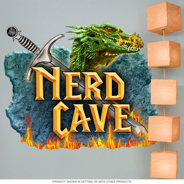 Nerd Cave Fantasy Dragon Sword Wall Decal