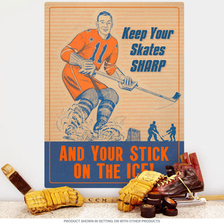 Hockey Player Stick On The Ice Wall Decal
