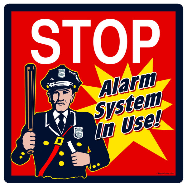 Stop Cop Alarm System in Use Wall Decal