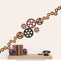 Rusted Gears Assorted Wall Decals Set of 12 Large