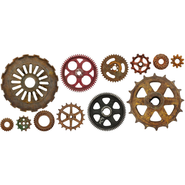 Rusted Gears Assorted Wall Decals Set of 12 Large