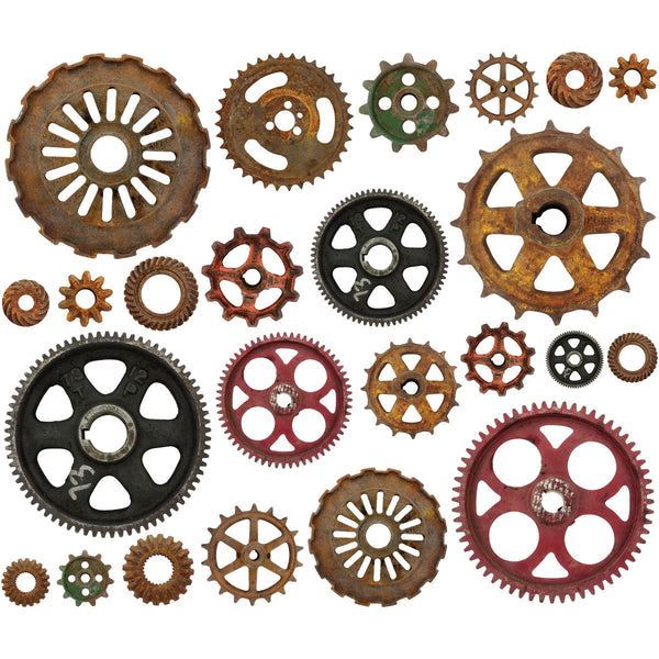 Rusted Gears Assorted Wall Decals Set of 24 Medium