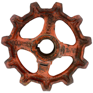Wide Tooth Gear Wall Decal Rusted Red