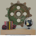 Wide Tooth Gear Wall Decal Rusted Green