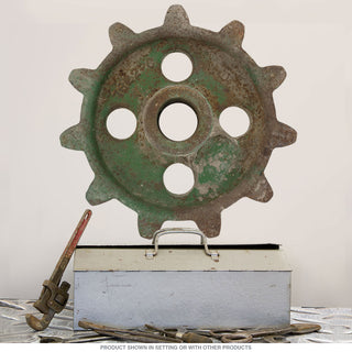 Wide Tooth Gear Wall Decal Rusted Green