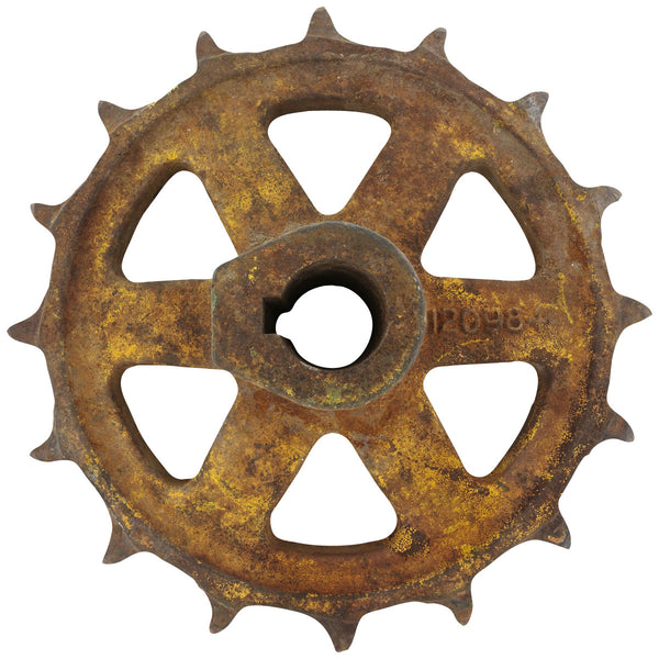 Curved Fine Tooth Gear Wall Decal Rusted