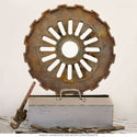 Flat Wide Tooth Gear Wall Decal Rusted