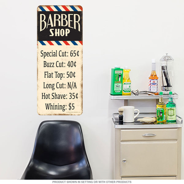 Barber Shop Haircut Prices Wall Decal