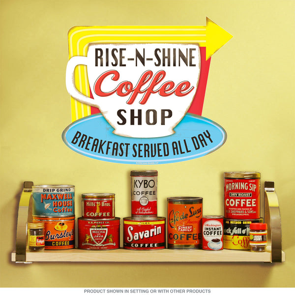 Rise N Shine Coffee Shop Wall Decal