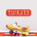 Tickets Games Rides Food Wall Decal