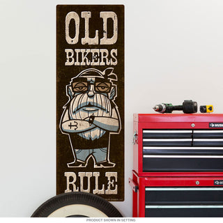 Old Bikers Rule Motorcycle Wall Decal