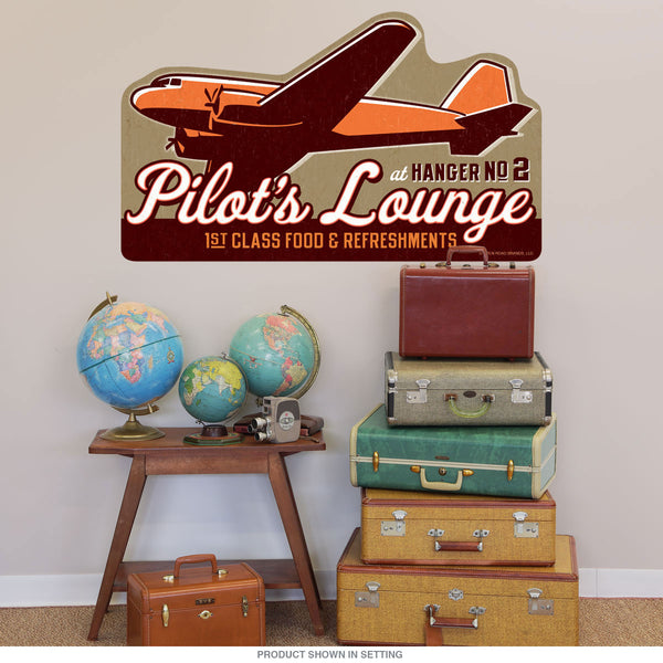 Pilots Lounge Airplane Wall Decal