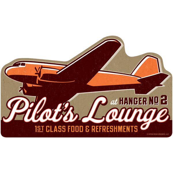 Pilots Lounge Airplane Wall Decal