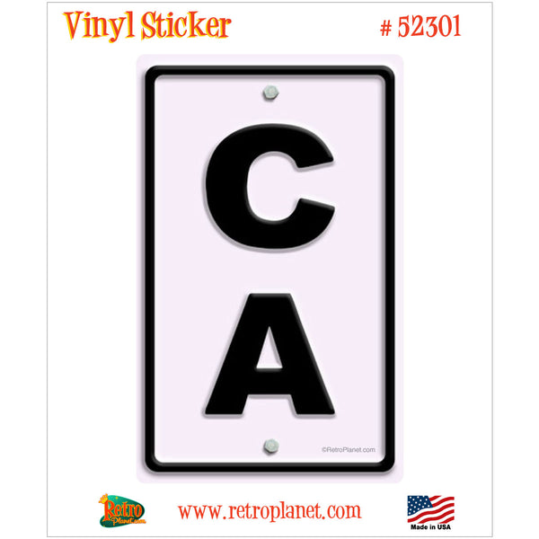 California CA State Abbreviation Vinyl Sticker