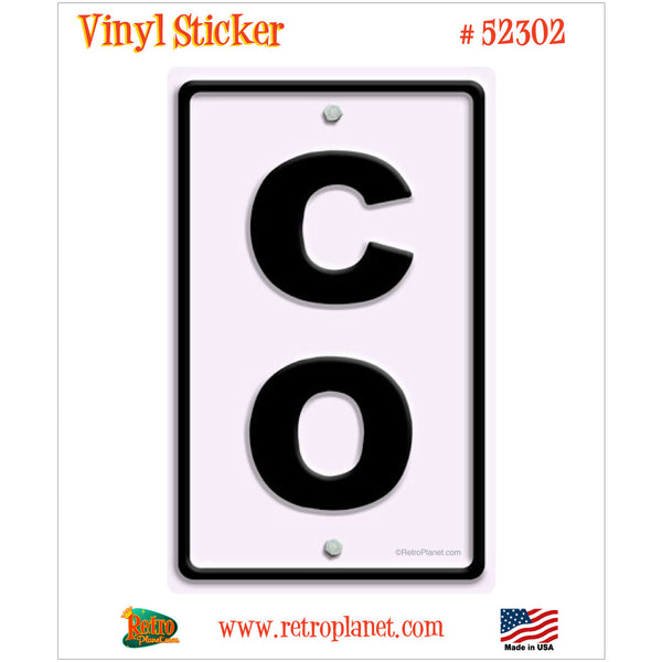 Colorado CO State Abbreviation Vinyl Sticker