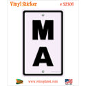 Massachusetts MA State Abbreviation Vinyl Sticker