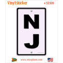 New Jersey NJ State Abbreviation Vinyl Sticker