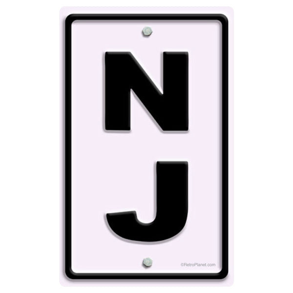 New Jersey NJ State Abbreviation Vinyl Sticker
