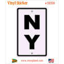 New York NY State Abbreviation Vinyl Sticker