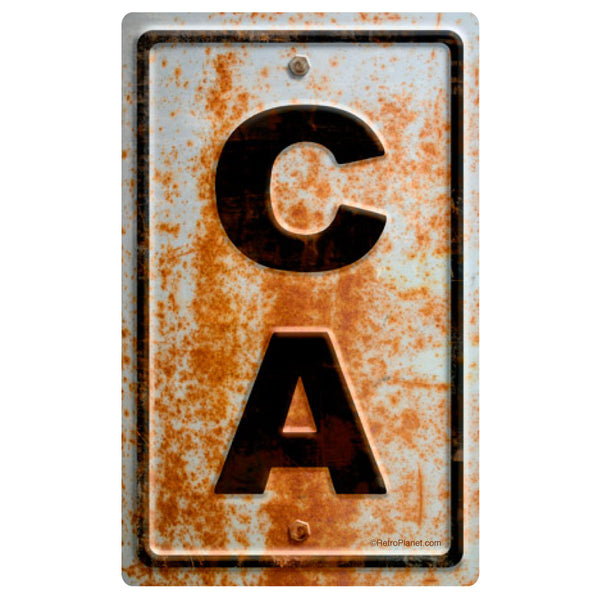 California CA State Abbreviation Rusted Vinyl Sticker