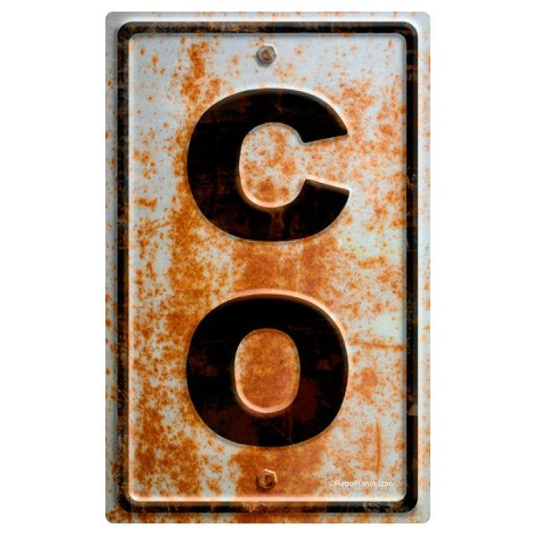 Colorado CO State Abbreviation Rusted Vinyl Sticker