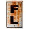 Florida FL State Abbreviation Rusted Vinyl Sticker