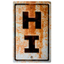 Hawaii HI State Abbreviation Rusted Vinyl Sticker