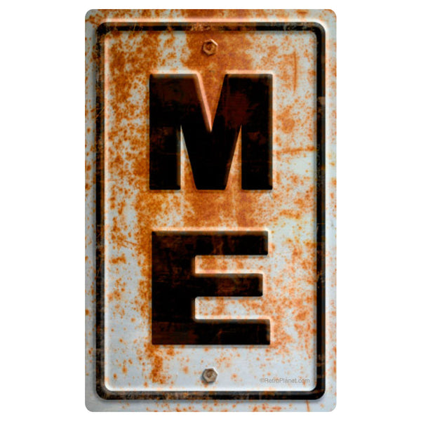 Maine ME State Abbreviation Rusted Vinyl Sticker