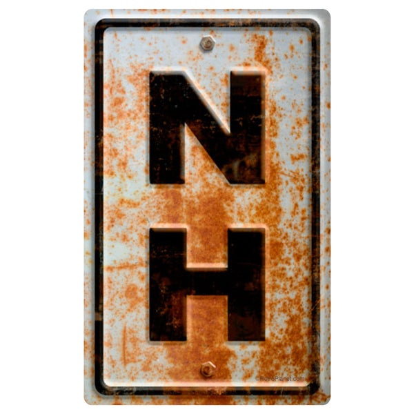 New Hampshire NH State Abbreviation Rusted Vinyl Sticker