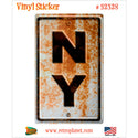 New York NY State Abbreviation Rusted Vinyl Sticker