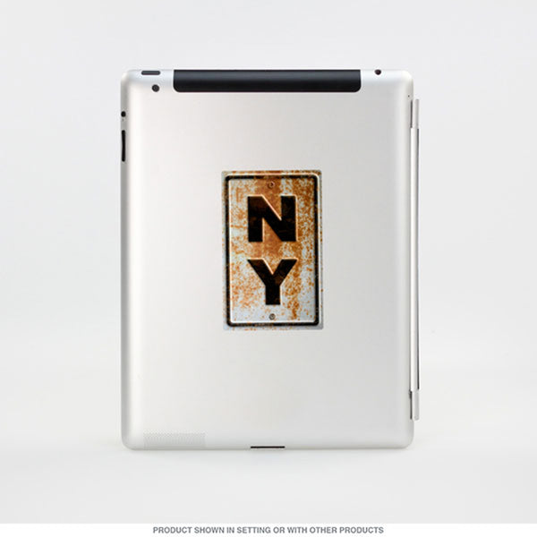 New York NY State Abbreviation Rusted Vinyl Sticker