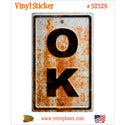 Oklahoma OK State Abbreviation Rusted Vinyl Sticker