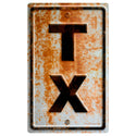 Texas TX State Abbreviation Rusted Vinyl Sticker