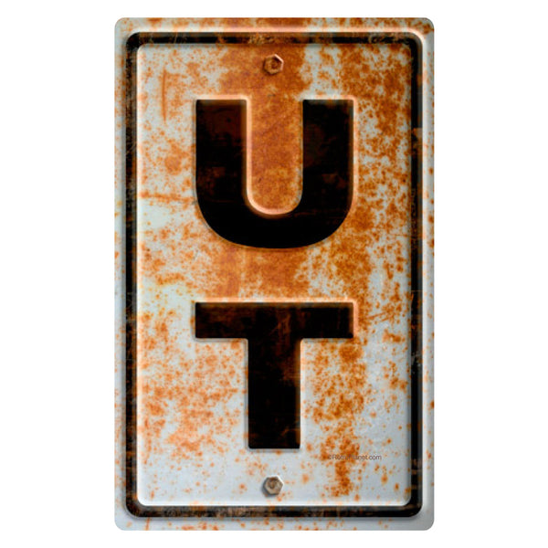 Utah UT State Abbreviation Rusted Vinyl Sticker