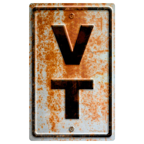 Vermont VT State Abbreviation Rusted Vinyl Sticker