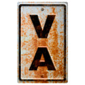Virginia VA State Abbreviation Rusted Vinyl Sticker