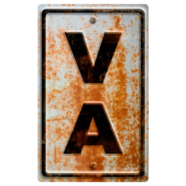 Virginia VA State Abbreviation Rusted Vinyl Sticker