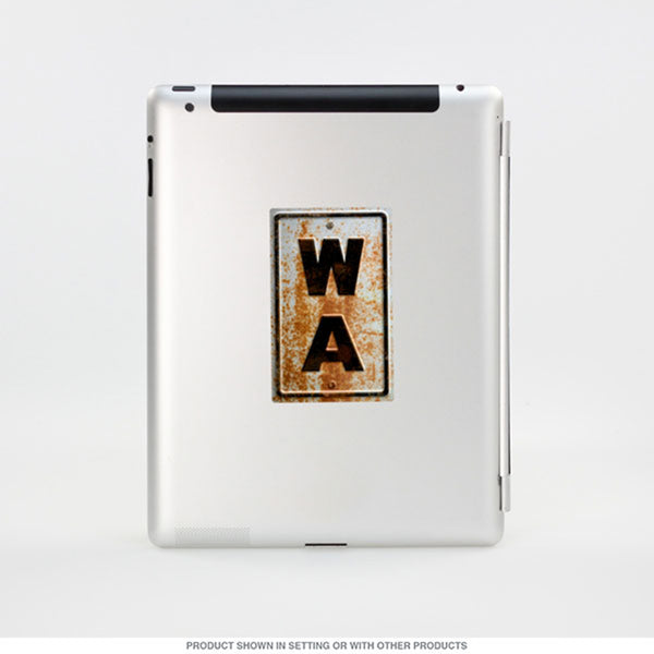 Washington WA State Abbreviation Rusted Vinyl Sticker