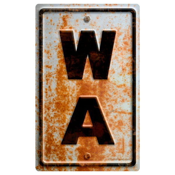 Washington WA State Abbreviation Rusted Vinyl Sticker