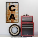 California CA State Abbreviation Rusted Wall Decal