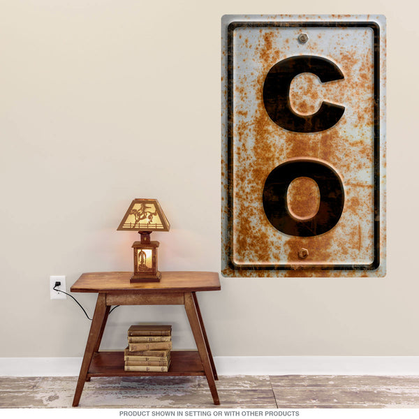 Colorado CO State Abbreviation Rusted Wall Decal