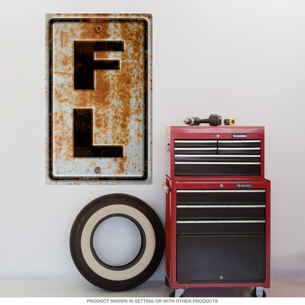 Florida FL State Abbreviation Rusted Wall Decal