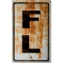 Florida FL State Abbreviation Rusted Wall Decal