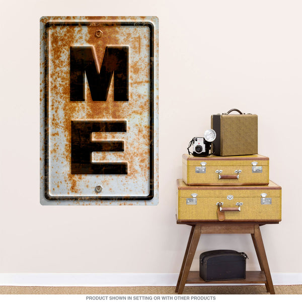 Maine ME State Abbreviation Rusted Wall Decal